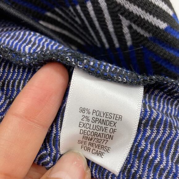 Dana Buchman Warm Luxe Cardigan Duster blue black open front office school sz XL - Picture 5 of 6